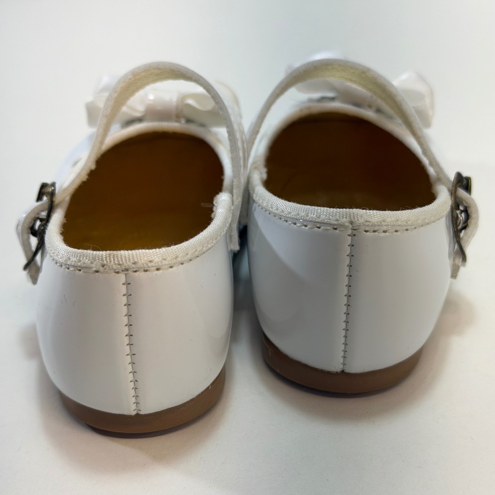 Small Steps Mary Jane Shoes Kids 3W White Patent Bow Heart Cutout Katie Vintage - Picture 4 of 9